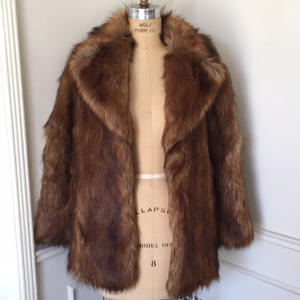 Zara faux fur coat size xs